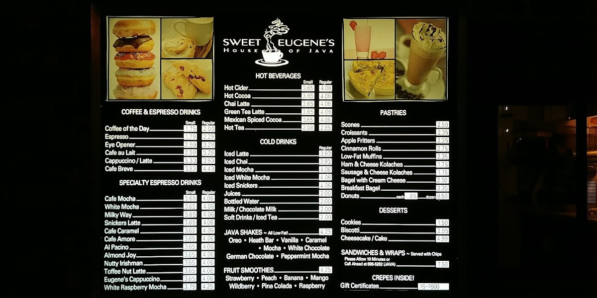 Sweet Eugene's Menu - Image 3